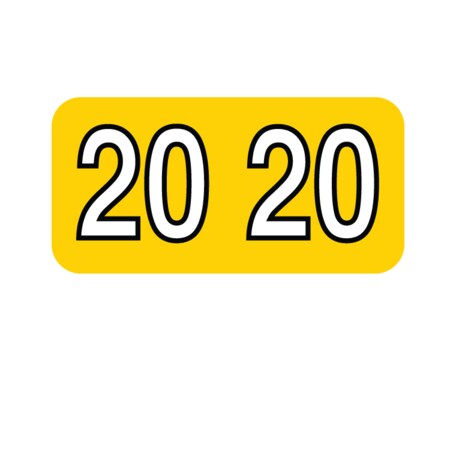 2020 Smead Year Bands 3/4 X 1-1/2 Yellow W/Black